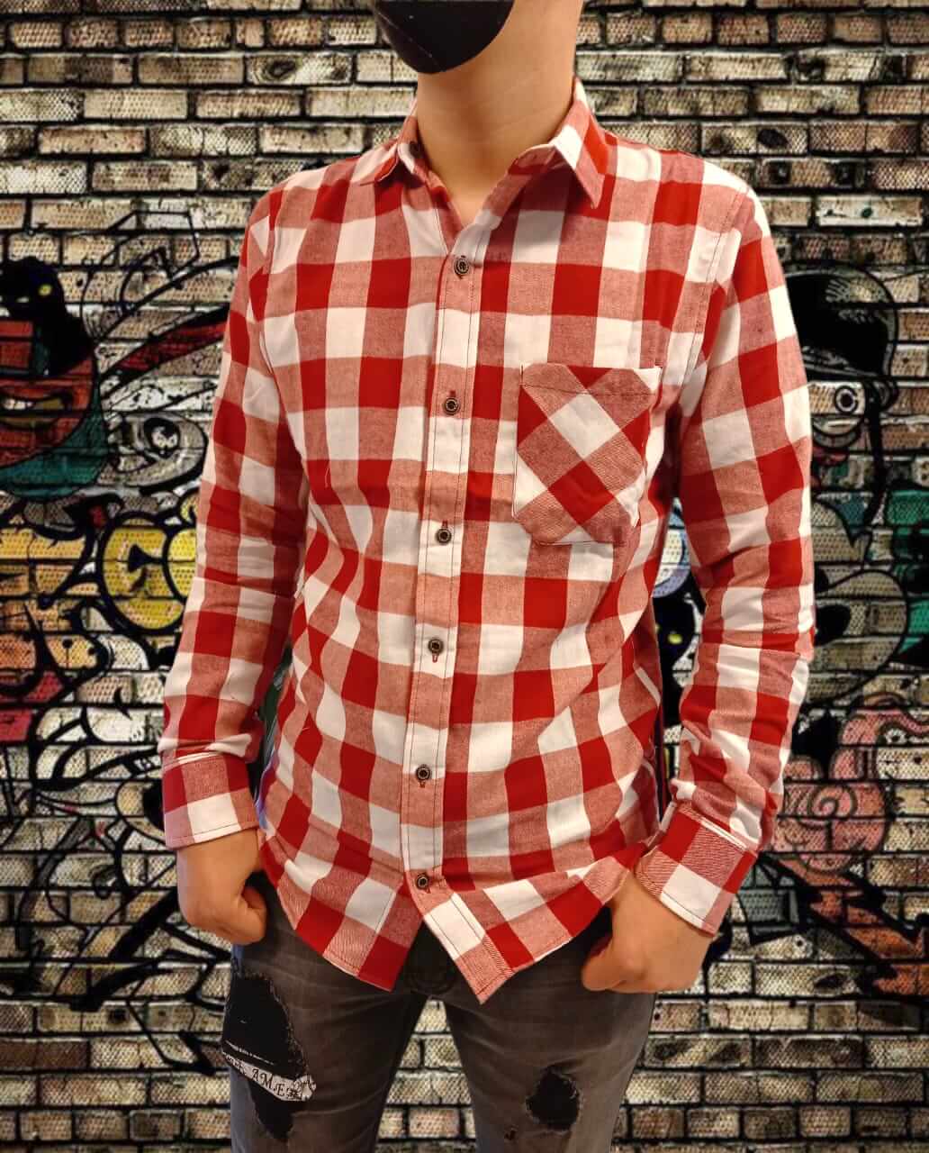Edredón Enajenar Desprecio Camisa cuadros (Rojo y blanco) – Escaparate Boutique